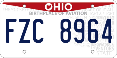OH license plate FZC8964