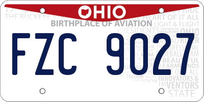 OH license plate FZC9027