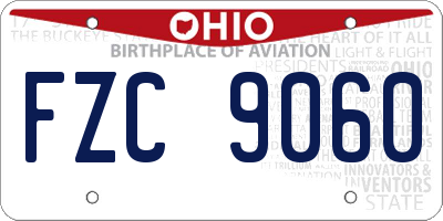 OH license plate FZC9060