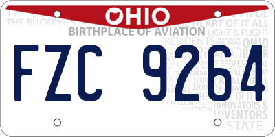 OH license plate FZC9264
