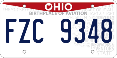 OH license plate FZC9348