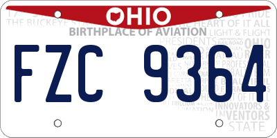 OH license plate FZC9364