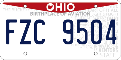 OH license plate FZC9504