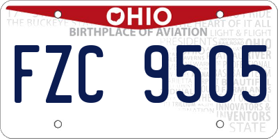 OH license plate FZC9505