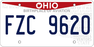 OH license plate FZC9620