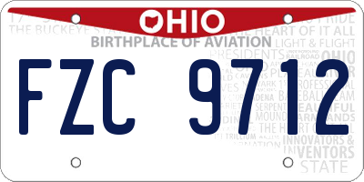 OH license plate FZC9712