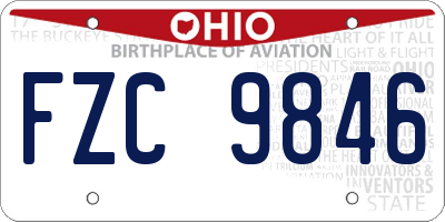 OH license plate FZC9846