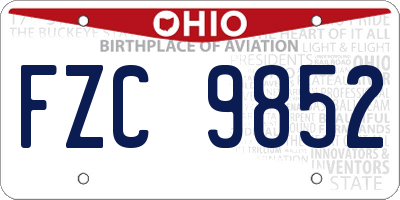 OH license plate FZC9852