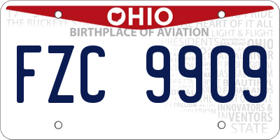 OH license plate FZC9909