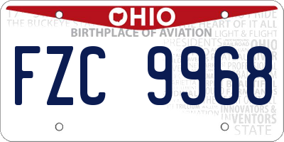 OH license plate FZC9968
