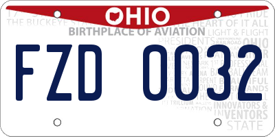 OH license plate FZD0032