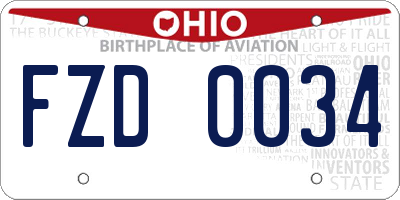 OH license plate FZD0034