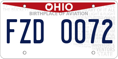 OH license plate FZD0072