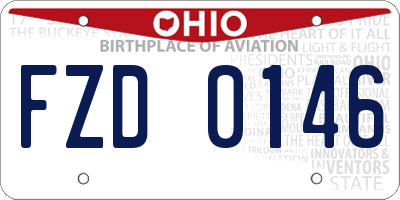OH license plate FZD0146
