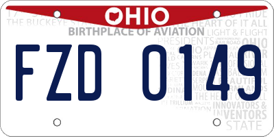 OH license plate FZD0149