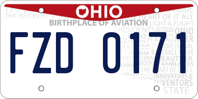 OH license plate FZD0171