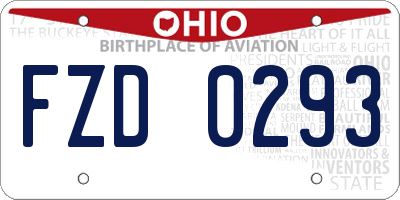 OH license plate FZD0293