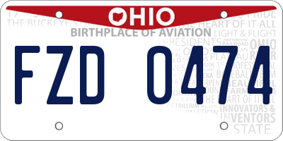 OH license plate FZD0474