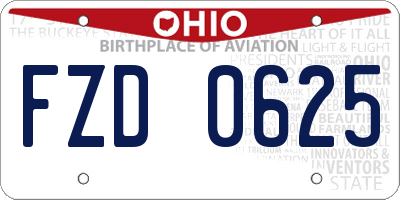 OH license plate FZD0625
