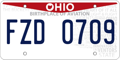 OH license plate FZD0709