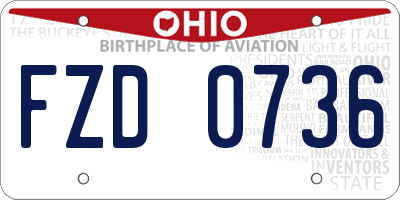 OH license plate FZD0736