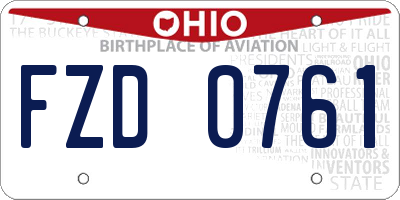 OH license plate FZD0761