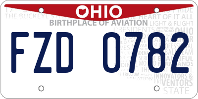 OH license plate FZD0782