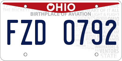OH license plate FZD0792