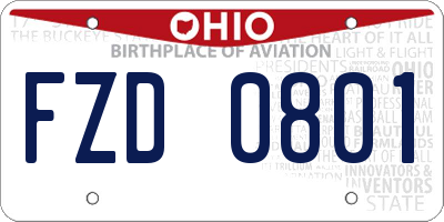 OH license plate FZD0801