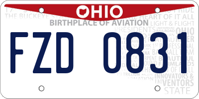 OH license plate FZD0831