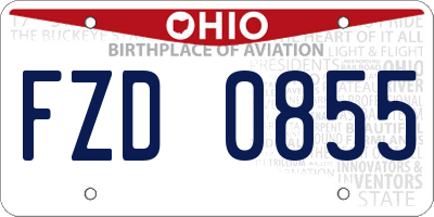 OH license plate FZD0855