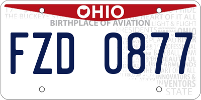 OH license plate FZD0877