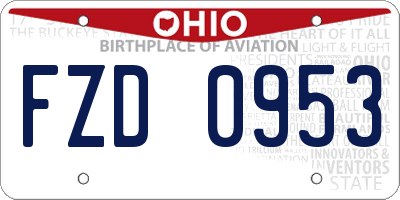 OH license plate FZD0953