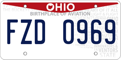 OH license plate FZD0969