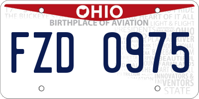 OH license plate FZD0975