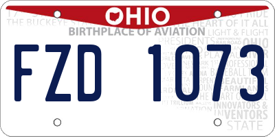 OH license plate FZD1073
