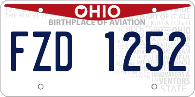 OH license plate FZD1252