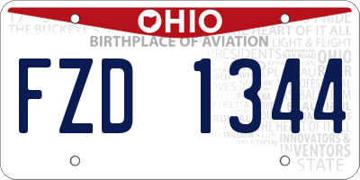 OH license plate FZD1344