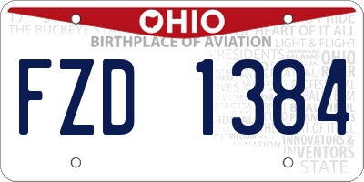 OH license plate FZD1384