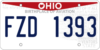 OH license plate FZD1393