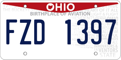 OH license plate FZD1397