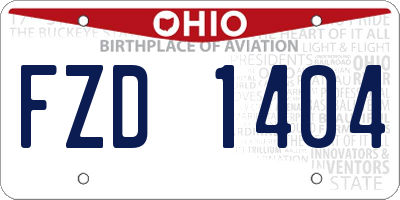 OH license plate FZD1404