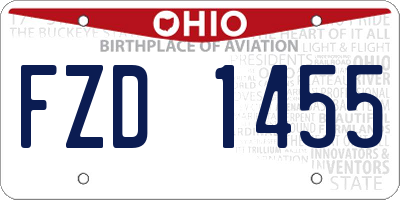 OH license plate FZD1455