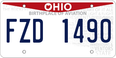 OH license plate FZD1490