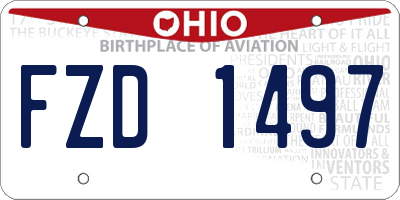 OH license plate FZD1497