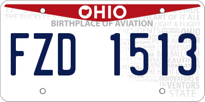 OH license plate FZD1513