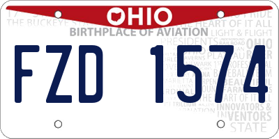 OH license plate FZD1574