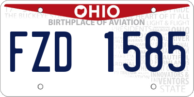OH license plate FZD1585