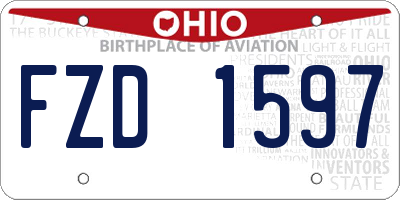 OH license plate FZD1597