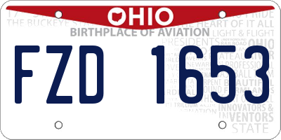 OH license plate FZD1653